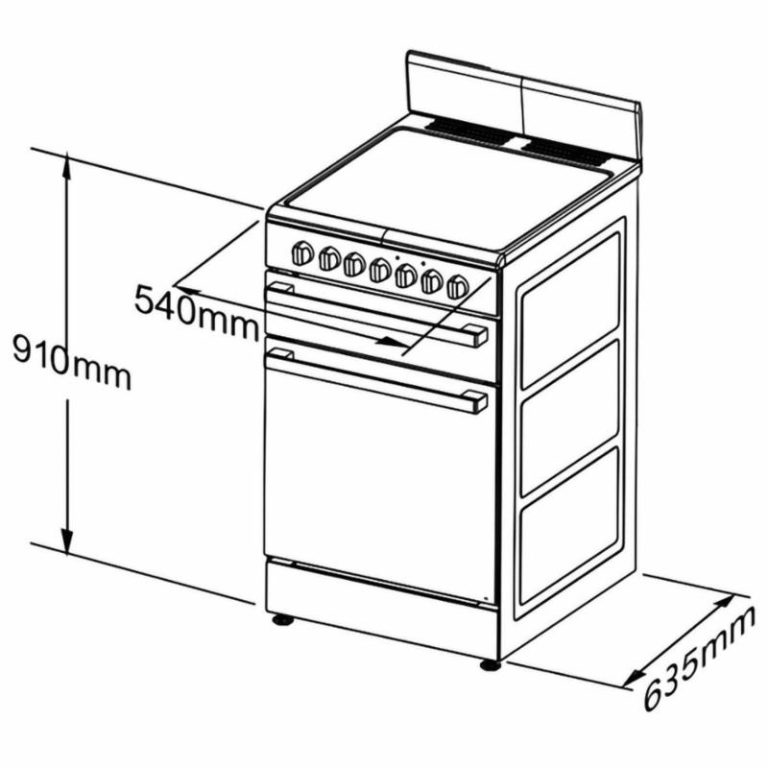 Chef 54cm NG Gas upright Cooker CFG503WBNG
