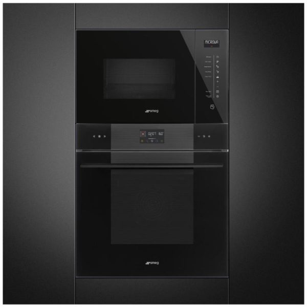 Smeg Linea 25L BuiltIn Microwave With Grill Black FMIA125B3