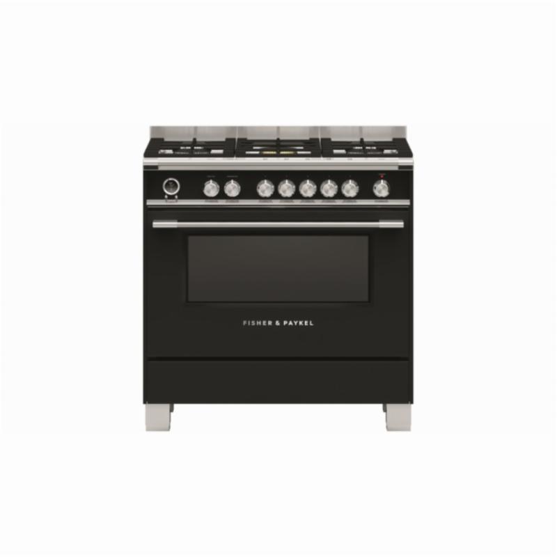 fisher & paykel 900mm pyrolytic dual fuel freestanding cooker